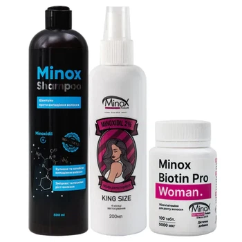 Комплекс для роста волос Minox Rapunzel (шампунь, лосьон, витамины)