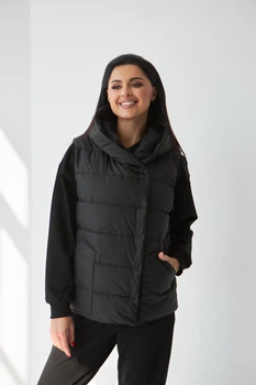 Жилет із капюшоном на кнопках Wear me M Чорний (623/62/50)