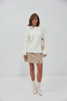 Светр в'язка з косами Wear me XS/S Молочний (3_24_9949)