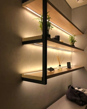 Полка в стиле лофт скрытого монтажа с LED-подсветкой 0180306