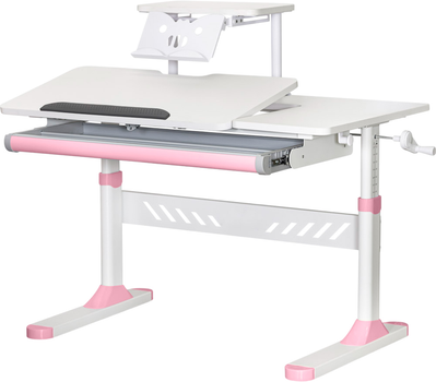 Детский стол Evo-Kids TH-310 с полкой S30 Pink (TH-310 W/PN + BD-S30 PN)