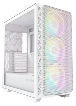 Корпус Montech AIR 903 MAX, White, Mid Tower, без БЖ, для E-ATX / ATX / Micro ATX / Mini ITX, 2xUSB 3.0 / 1xType-C, макс. CPU - 180 мм / GPU - 400 мм, 3x140 мм ARGB / 1x140 мм, бічна панель із загартованого скла, хаб ARGB & PWM у комплекті