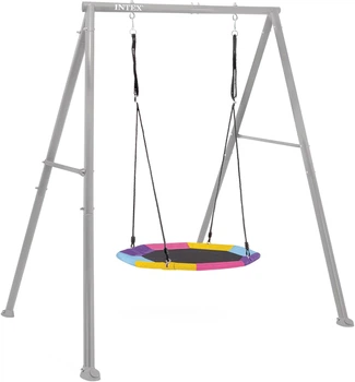 Дитяча гойдалка Intex 44112 з восьмикутним гніздом 203x254x211 см Сіра