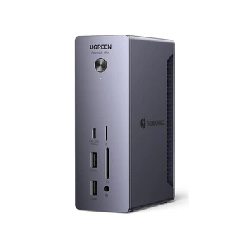 Концентратор 13 in 1 UGREEN U710 Revodok Max 213 Thunderbolt 4, док-станция 40 Гбит/с с двумя дисплеями 4K@60 Гц или одним 8K, зарядка 90 Вт для ноутбука, 2.5GbE, SD/TF 4.0 для ноутбуков MacBook, Windows PC и многое другое Grey (25054)