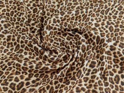 Ткань Шелк Армани ягуар, бежево-коричневый, пог. м. (а35, 2409070B, д2 цв1)