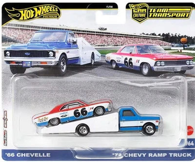 Машинка Mattel Hot Wheels Premium Car Culture Team Transport '66 Chevelle & '72 Chevy Ramp Truck #54 1:64 HRV40 (0194735186235)