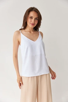 Майка на тонких бретелях з американського крепу Wear me M Білий (12_24_47_5185)