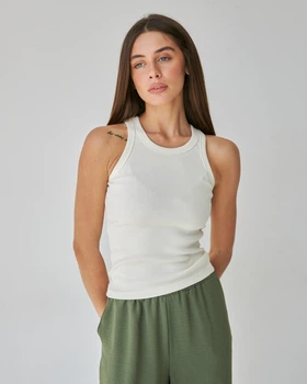 Майка рубчик Wear me XS Молочний (12_24_5233)