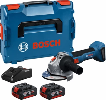 Аккумуляторная угловая шлифовальная машина Bosch GWS 18V-8, 2 акб 5 Ah, з/у, L-BOXX 136