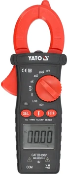 Мультиметр-кліщі TRUE RMS електричних параметрів YATO діапазон AC- 0-600 А 0-600 В AC/DC (YT-730935) (5906083108198)
