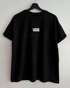Стильна чоловіча футболка Vans оверсайз S чорна (F37)