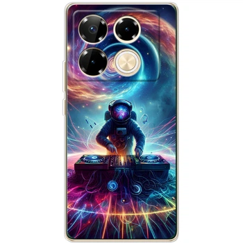 Силиконовый Чехол с Картинкой для Infinix Note 40 Pro Принт (Космонавт) (59203-ysm014)