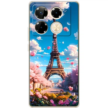 Силиконовый Чехол с Картинкой для Infinix Note 40 Pro Принт (Париж, Эйфелева Башня) (59203-ysm035)