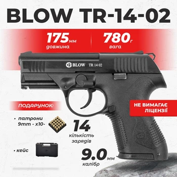 Стартовый пистолет Blow TR-14-02 Beretta Px4 Storm Compact с патронами