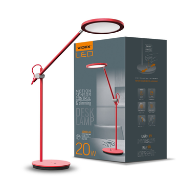 LED лампа настільна VIDEX TF15R 20W 4100K червона VL-TF15R