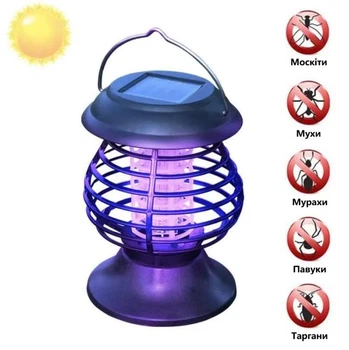 Уличный фонарь уничтожитель насекомых на солнечной батарее Bug Zapper, антимоскитная ультрафиолетовая лампа ловушка