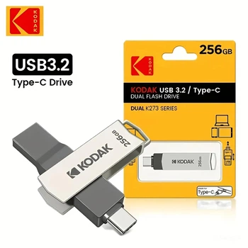 Флеш накопичувач Kodak 2в1 OTG TYPE-C 3.2 / TYPE-A 3.2, 256GB, швидкість запису до 150мб/с