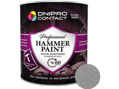 Емаль молоткова DNIPRO CONTACT срібло 2,0кг HAMMER PAINT