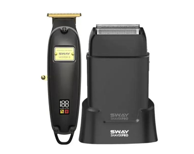 Набор для стрижки триммер Sway Vester S Black и шейвер Sway Shaver Pro цвет чёрный