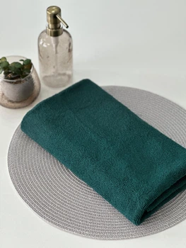 Банное махровое полотенце для Ideal Textile 100х150 см изумрудный двухнитка 450 г/м2