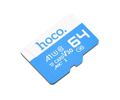 Карта памяти MicroSD (TF) Hoco High Speed (64GB, V30, Class10, 30 МБ/с). Blue