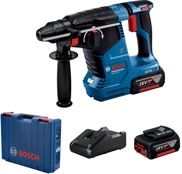 Перфоратор Bosch GBH 187-LI Professional акумуляторний, 2*18 В 5 Аг, SDS-Plus, 2.4 Дж, 980 об/хв, кейс, 2.9 кг (0.611.923.021)