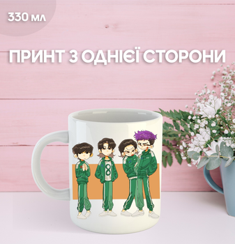 Кружка Гра в кальмара з принтом керамічна чашка Squid Game 330 мл Uk_430