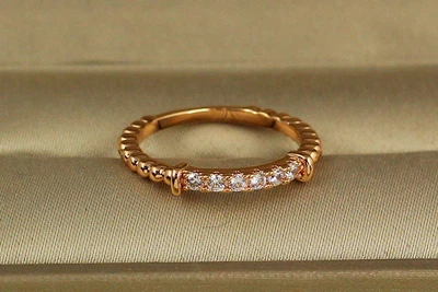 Кольцо Xuping Jewelry Бампер р 15 золотистое