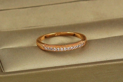 Кольцо Xuping Jewelry дорожка с маленьким кребешком р 18 золотистое