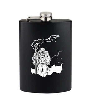ФлягаТМ 4Profi черная нержавеющая с УФ печатью черная серия №113 9OZ 256 мл