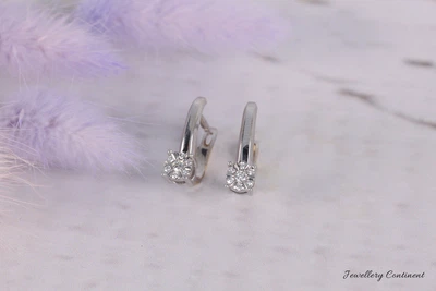 Сережки из белого золота с фианитами S-0088