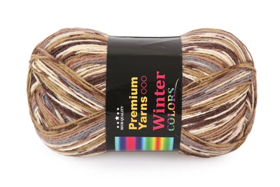 Пряжа Premium Yarn Winter Colors, №806 напіввовняна нитка для в'язання шкарпеток, шапок, шарфів та інших зимових виробів спицями і гачком , Преміум Яр