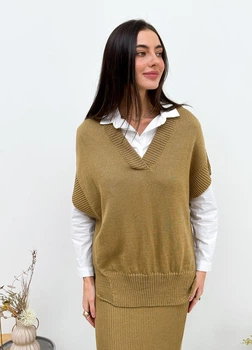 Жилетка вязаная ART KNIT Кемел Jolie, S-M 032213