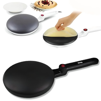 Електромлинниця від мережі з антипригарним покриттям Pancake Pan 600Вт, електрична млинниця занурювальна 20см Чорна PCW-65-Black