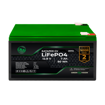 Акумулятор GreenVision GV LiFePO4 12,8V - 7Ah (90Wh)