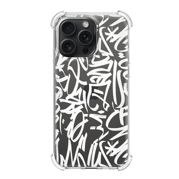 Cиліконовий чохол для iPhone 16 Pro протиударний White Graffiti