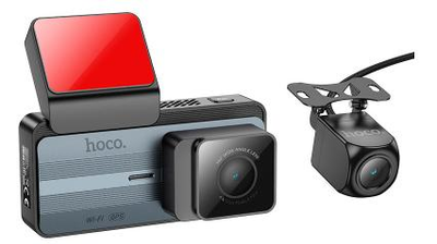 Відеореєстратор HOCO Drive Recorder 2K дисплей GPS (із задньою камерою) DV12 |25fps, 3.69", 2K, Wi-Fi |