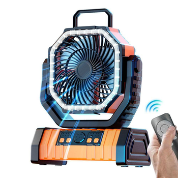 Кемпінговий вентилятор F6 Camping Fan з акумулятором на 20000 mAh, підсвіткою, павербанком та 4 режимами швидкості (00342)