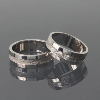 Обручальное кольцо из белого золота OK-0013