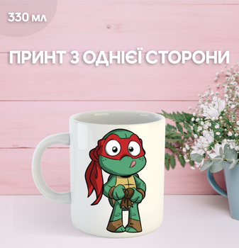 Кружка Черепашки-ниндзя Рафаэль Раф с принтом керамическая чашка Raphael TNMT 330 мл Uk_463