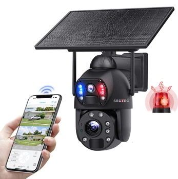 Уличная 4G камера видеонаблюдения Sectec ST-699-6M-36X-10W-4G Black, 6 МП, 36x Zoom, солнечная панель 10W