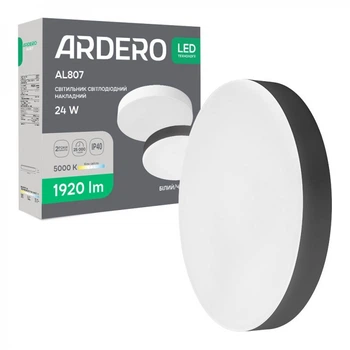 Светодиодный накладной светильник Ardero AL807 24Вт 5000K черный