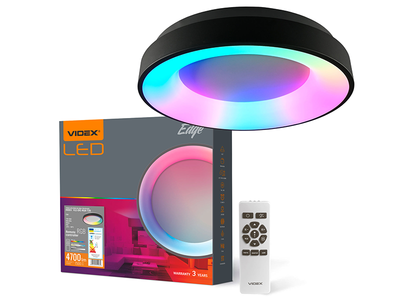 Светильник светодиодный круглый накладной EDGE-RC-72W-BLACK RGB (VLE-ERC-RGB-72B) VIDEX