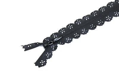 Zipper Спіральна блискавка Т3 потайна гіпюр , чорна 20см