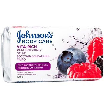 Мыло Johnson's Body Care Vita Rich Восстанавливающее с экстрактом малины 125 г (3574661239538)