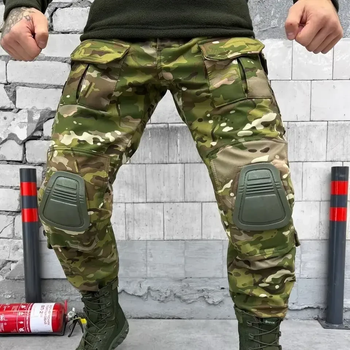 Штани тактичні зимові на флісі мултікам з наколінниками Софтшел Attack штани Softhell S