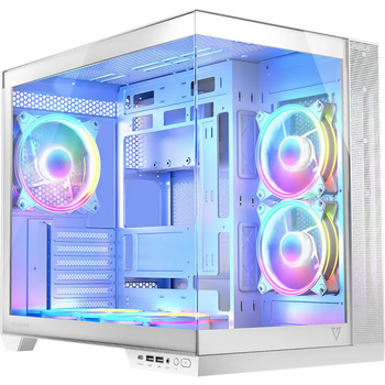 Корпус для компьютера Modecom VOLCANO PANORAMA APEX Midi-Tower ATX 5xFans ARGB White (AT-PANORAMA-5F-ARGB-20-00)