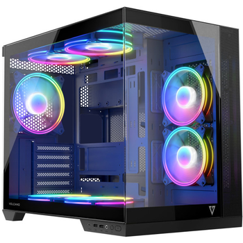 Корпус для компьютера Modecom VOLCANO PANORAMA APEX Midi-Tower ATX 7xFans ARGB Black (AT-PANORAMA-7F-ARGB-10-00)