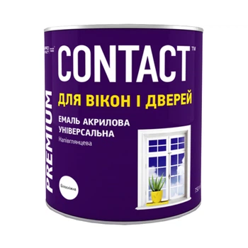 Емаль акрилова для вікон та дверей матова CONTACT біла 0,75 л