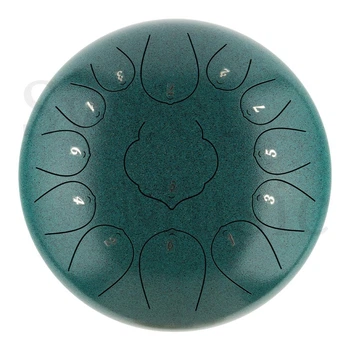 Глюкофон 12" (30см) 13 нот Hluru Huashu THD13-12 Malahite Carbon Steel Tongue Drum